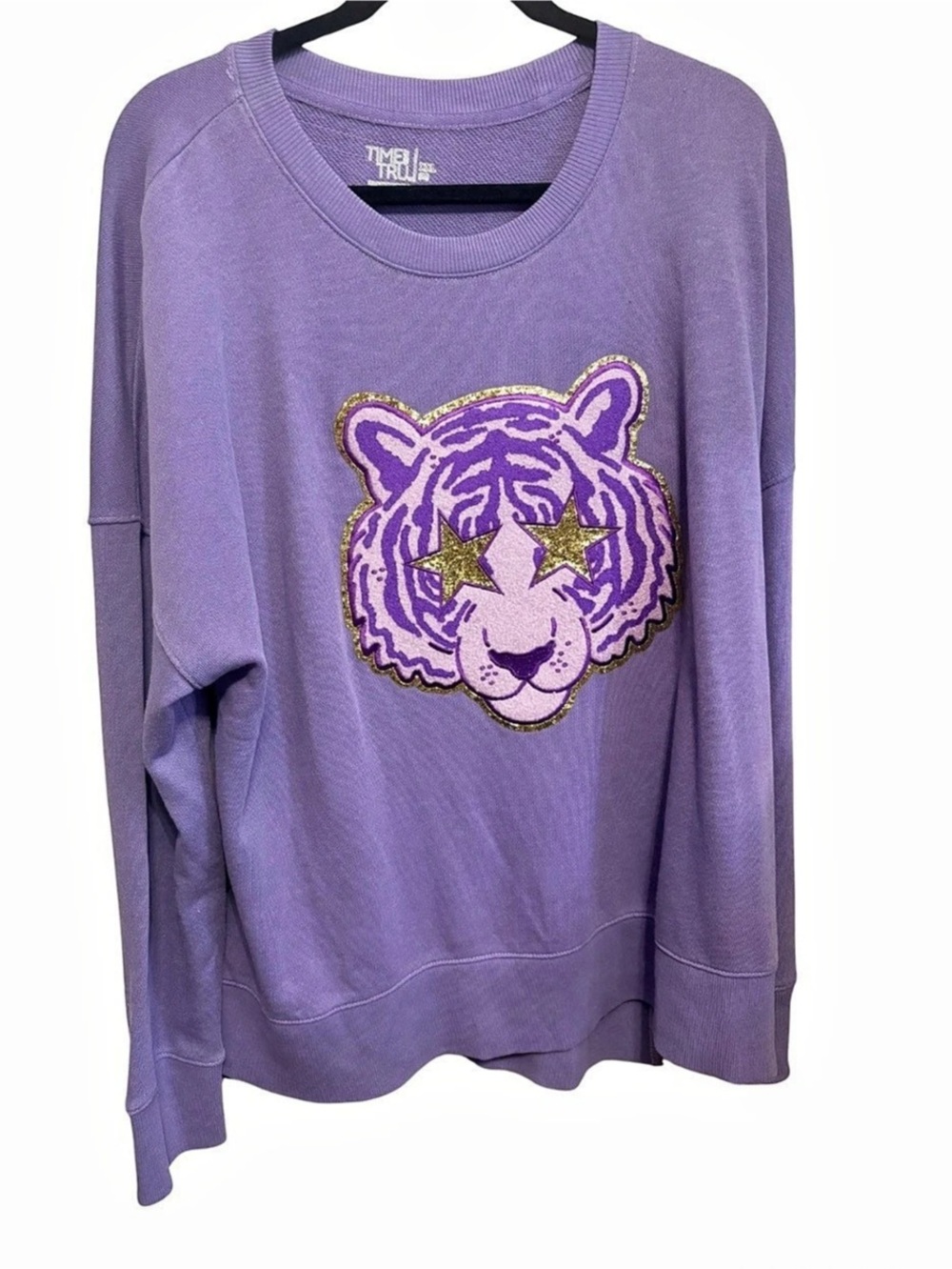 Time and Tru Crewneck Sweatshirt with High-Low Hem Purple XXL (20)
